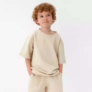 Футболка детская KAFTAN, размер 30 (98-104 см), бежевая