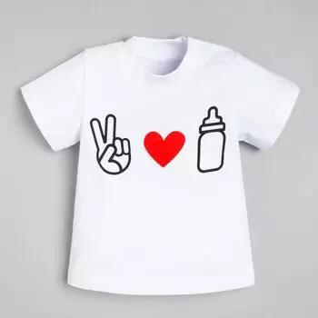 Футболка детская Крошка Я "Love milk" , рост 74-80