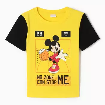 Футболка детская Mickey Микки Маус, рост 110-116, жёлтый