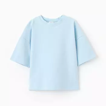Футболка детская MINAKU: Basic Line KIDS, цвет голубой, рост 158 см