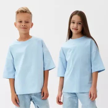 Футболка детская MINAKU: Basic Line KIDS, цвет голубой, рост 110 см
