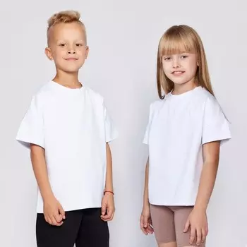 Футболка детская MINAKU:Basic line kids цвет белый, рост 122