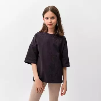 Футболка детская MINAKU Basic line kids, графитовая, рост 110 см