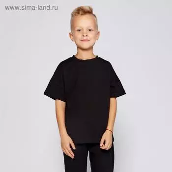 Футболка детская MINAKU:Basic line kids цвет чёрный, рост 128
