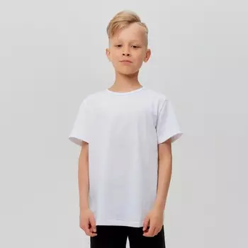 Футболка детская MINAKU, белая, рост 122 см