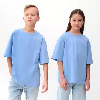 Футболка детская MINAKU, голубая, рост 110 см