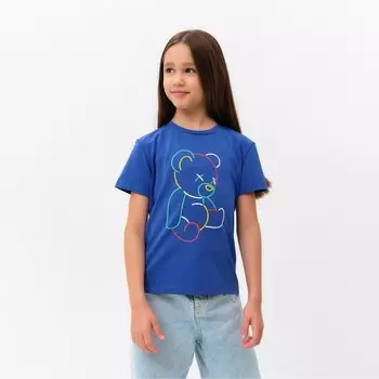 Футболка детская MINAKU "Gummy bear", цвет электрик, рост 122 см