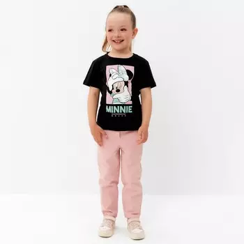 Футболка детская "Minnie" Минни Маус, рост 110-116, цвет чёрный