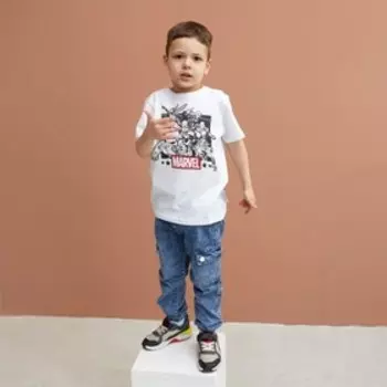 Футболка детская Мстители, рост 110-116, белый