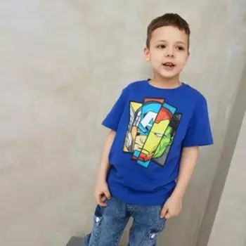 Футболка детская Мстители, рост 86-92, синий