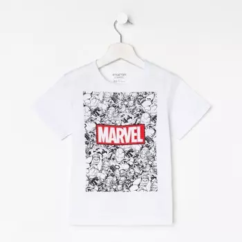 Футболка детская Мстители, рост 98-104, белый