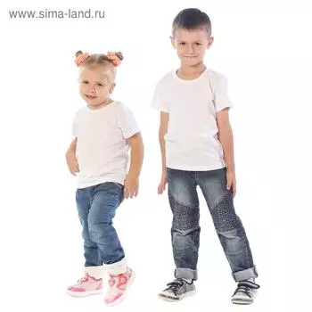 Футболка детская, рост 104 см, цвет белый