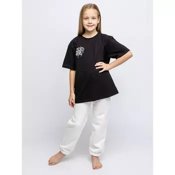 Футболка детская, рост 116 см, цвет чёрный