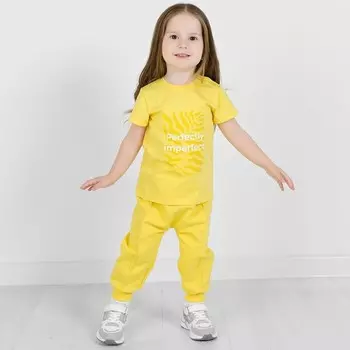 Футболка детская, рост 98 см, цвет желтый