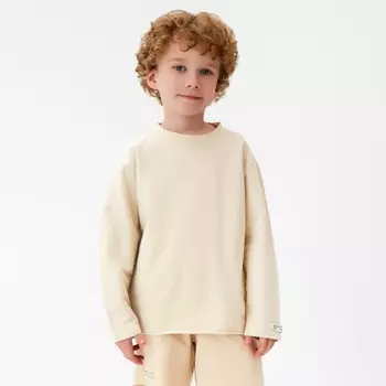 Футболка детская с длинным рукавом KAFTAN, размер 32 (110-116 см), бежевая