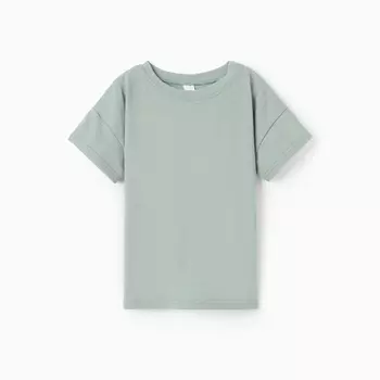 Футболка детская со спущенным плечом, цвет оливковый, рост 122 см