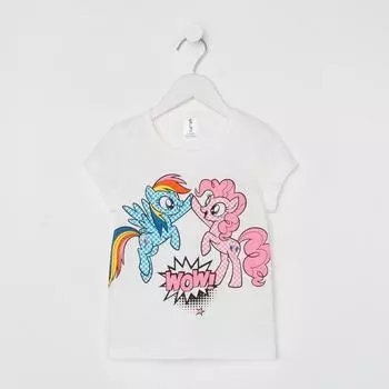 Футболка детская Wow My Little Pony, рост 122-128 см, белая