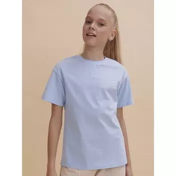 Футболка для девочек, рост 104 см, цвет голубой