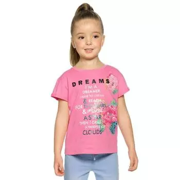 Футболка для девочек, рост 110 см, цвет розовый