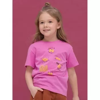 Футболка для девочек, рост 110 см, цвет розовый