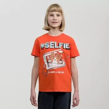 Футболка для девочек, рост 116 см, цвет красный