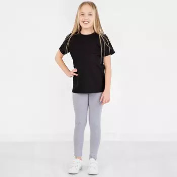 Футболка для девочек, рост 122 см, цвет черный