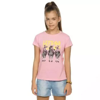 Футболка для девочек, рост 122 см, цвет розовый