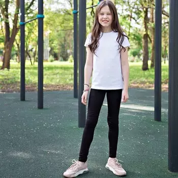 Футболка для девочек, рост 128 см, цвет белый