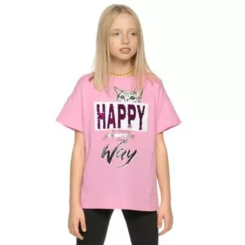 Футболка для девочек, рост 128 см, цвет розовый