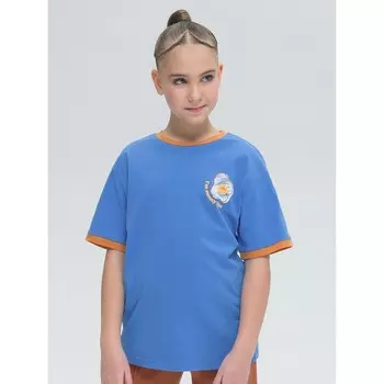 Футболка для девочек, рост 164 см, цвет джинс