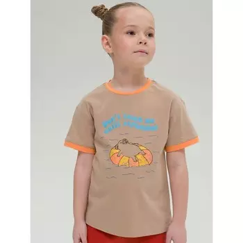 Футболка для девочек, рост 92 см, цвет песочный