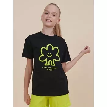 Футболка для девочек, рост 92 см, цвет чёрный