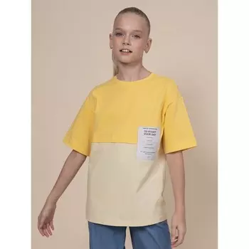 Футболка для девочек, рост 98 см, цвет жёлтый