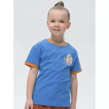 Футболка для девочек, рост 98 см, цвет джинс