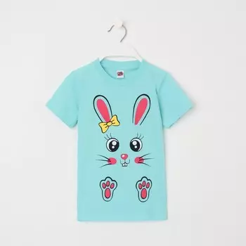 Футболка для девочки, цвет бирюзовый, рост 92 см