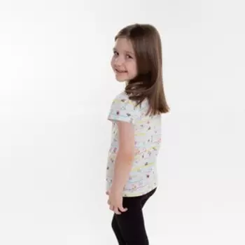 Футболка для девочки, цвет бирюзовый/жучки, рост 92 см