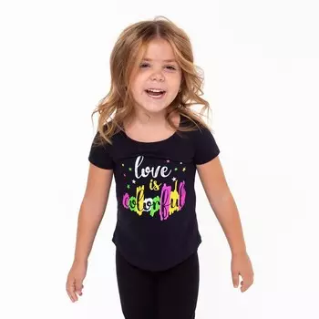 Футболка для девочки, цвет черный, рост 116