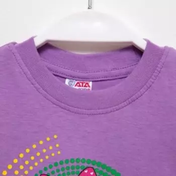 Футболка для девочки, цвет фиолетовый/авокадо, рост 104 см