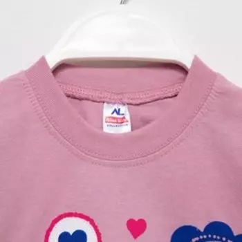 Футболка для девочки, цвет фиолетовый/Love, рост 128 см
