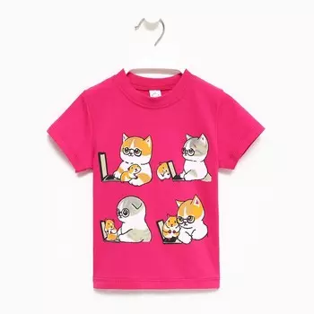 Футболка для девочки, цвет фуксия, рост 104