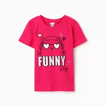 Футболка для девочки, цвет фуксия, рост 110 см