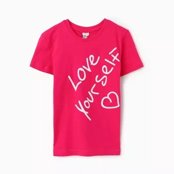 Футболка для девочки, цвет фуксия, рост 164 см