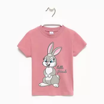 Футболка для девочки, цвет грязно-розовый, рост 104