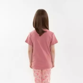 Футболка для девочки, цвет грязно-розовый, рост 110