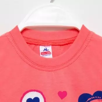 Футболка для девочки, цвет коралл/Love, рост 128 см