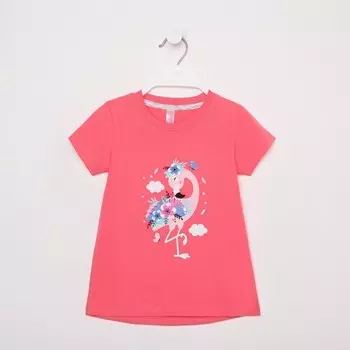 Футболка для девочки, цвет коралловый, рост 116 см