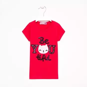 Футболка для девочки, цвет коралловый , рост 98