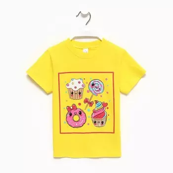 Футболка для девочки, цвет лимонный, рост 98