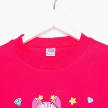 Футболка для девочки, цвет малиновый, рост 116