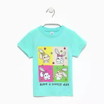 Футболка для девочки, цвет ментол, рост 104